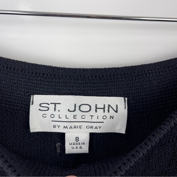 St. John Collection Santana Knit Pleated Wide Leg Pants High Rise Women's Size 8 - Picture 6 of 7